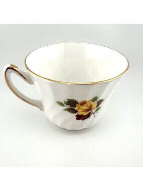 Vintage Royal Sutherland Yellow & Red Rose Fine Bone China Tea Cup England